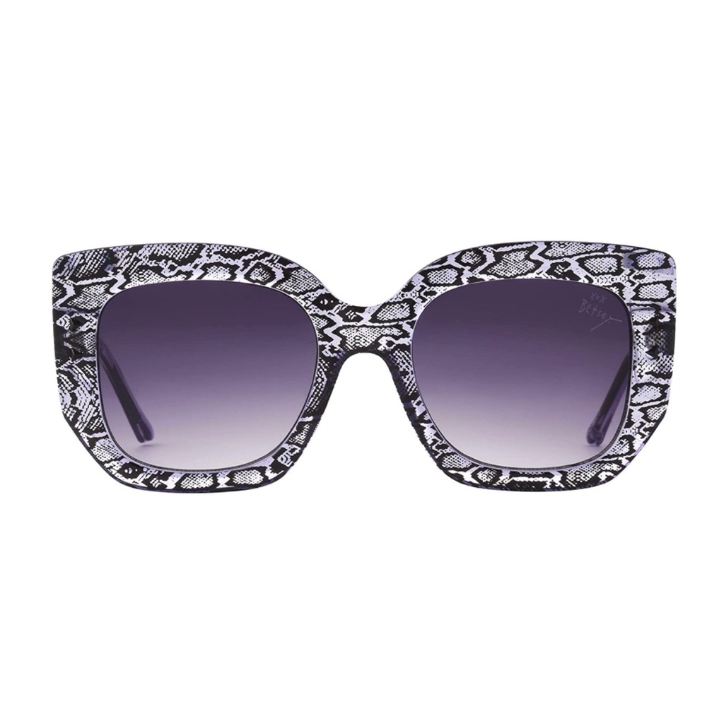Betsey Johnson Women's Serpent Sunglasses Geo, Purple Snakeskin, 52mm